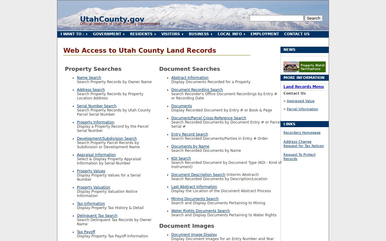 Lehi residents directory route through Utah County Land Records
